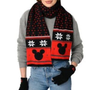 NWT Disney Black and Red Mickey Mouse Scarf